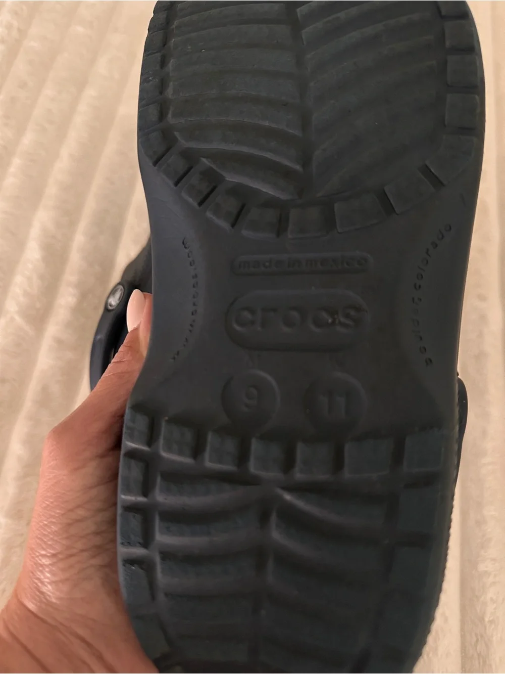 CROCS Classic Comfort Slip-On Navy Clogs Mules with Adjustable Heel Strap W11 M9